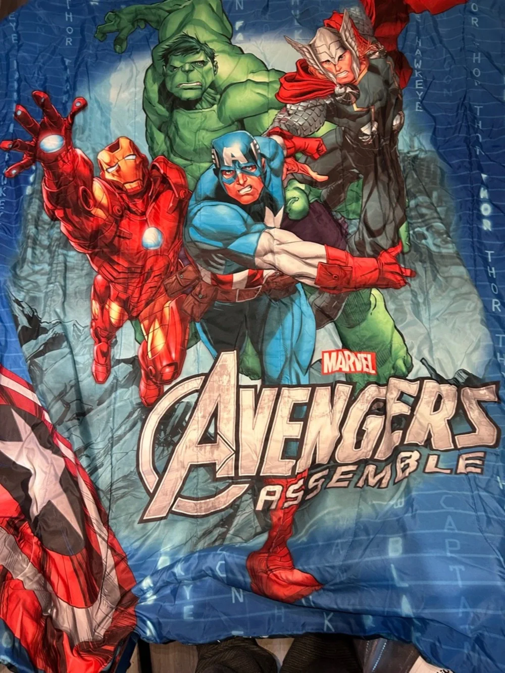 Marvel Avengers Kids Blue Comforter Featuring Captain America size Twin/full